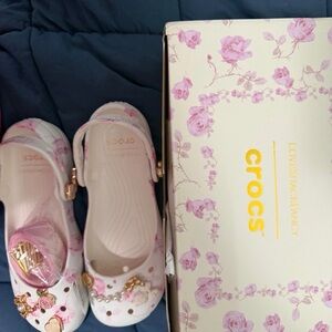 CROCS Pink Floral Mary Jane Shoes